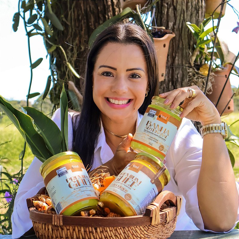 Banha Integral com cúrcuma 500g - Fazenda Soul Leve