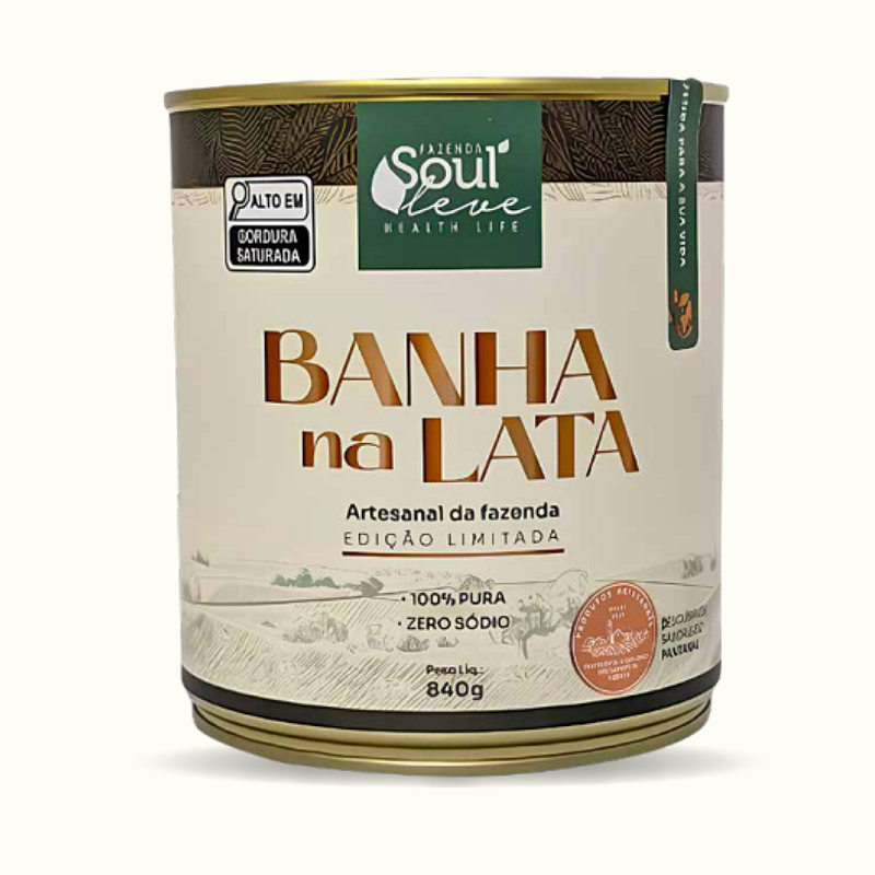 Banha na Lata Edição Limitada 840 g Fazenda Soul Leve - embalagem principal