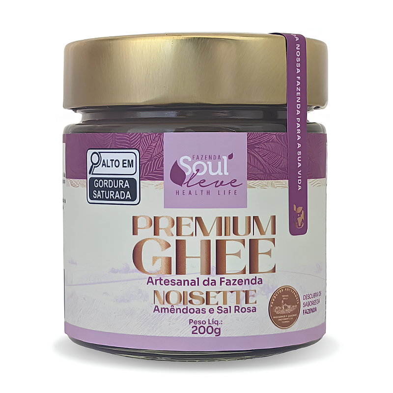 Ghee de Nata Noisette com amêndoas e sal rosa 200g - Fazenda Soul Leve