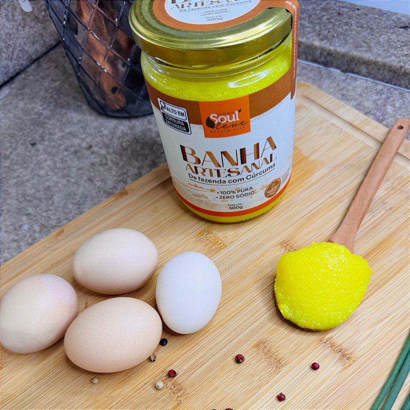Banha Integral com cúrcuma 500g - Fazenda Soul Leve