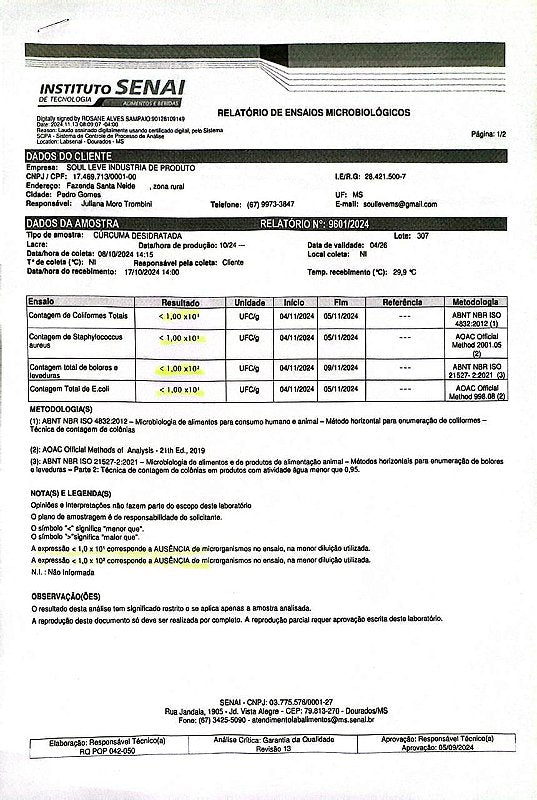 Cúrcuma Pura de Origem em Capsula - Fazenda Soul Leve