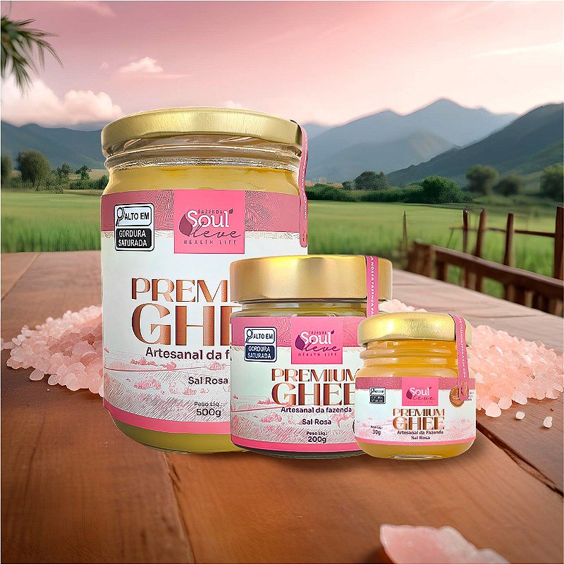 Manteiga Ghee de Nata 500g com Sal Rosa - Fazenda Soul Leve