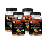 KIT 4 Cúrcuma Pura de Origem em Capsula com TCM + Pimenta Preta