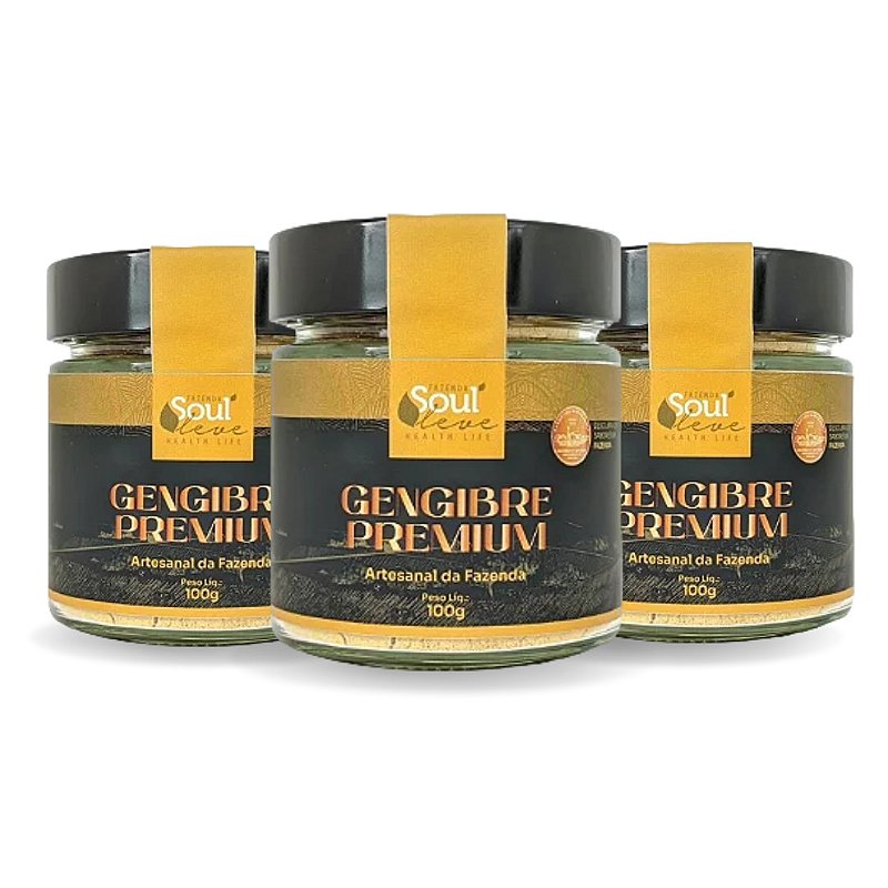 Kit 3 Gengibres Premium 100 g Fazenda Soul Leve - embalagem principal
