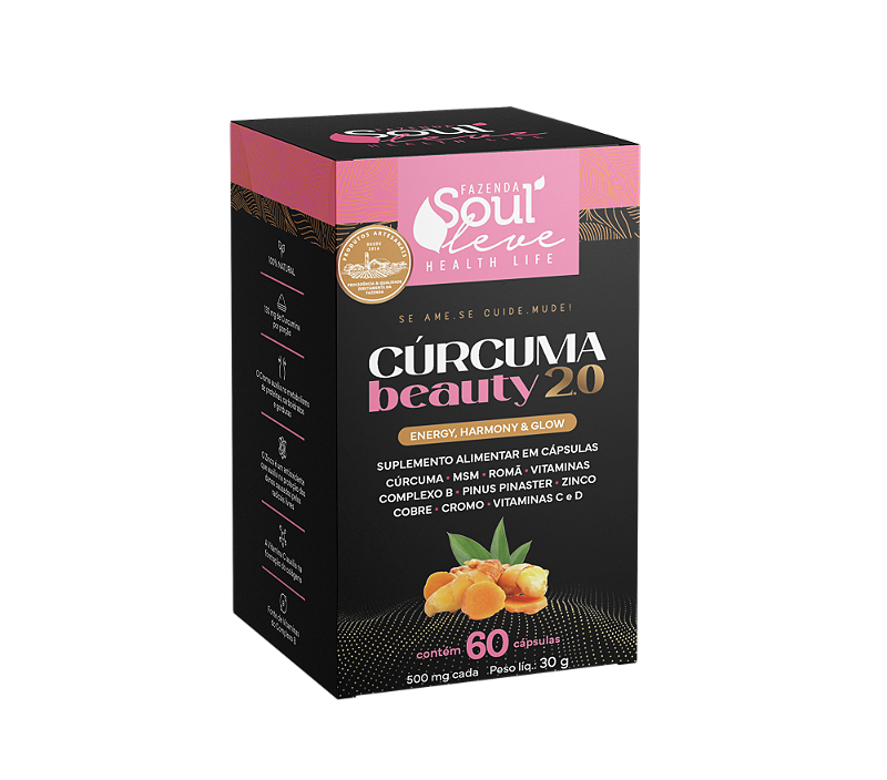 Cúrcuma Beauty Energy, Harmony & Glow 60 cápsulas Fazenda Soul Leve - imagem 5