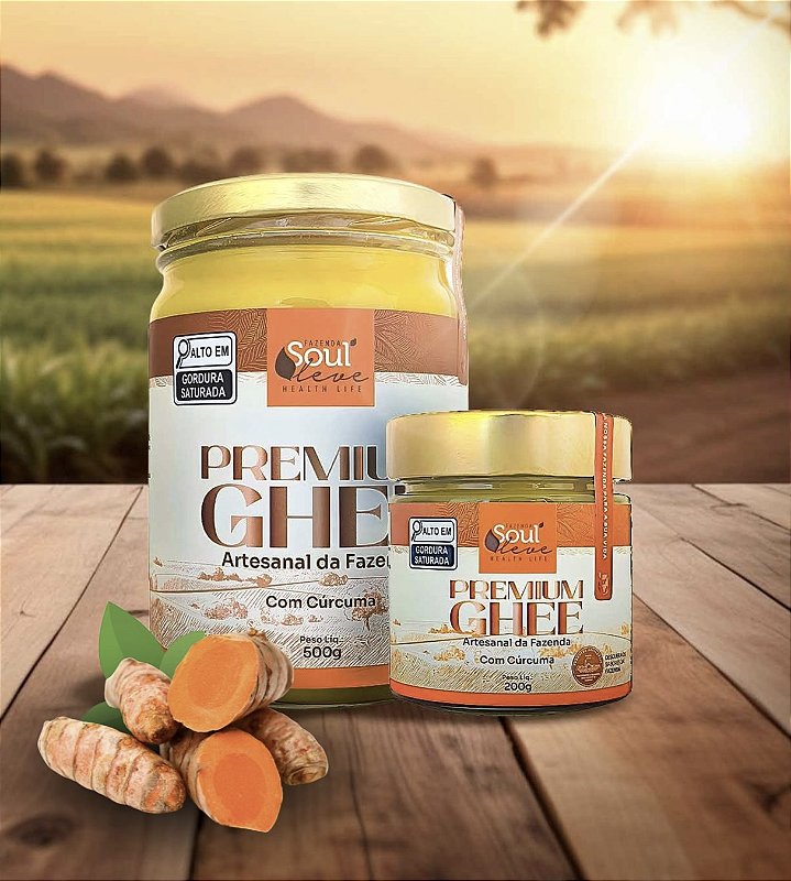 Manteiga Ghee de Nata 200g com Cúrcuma - Fazenda Soul Leve