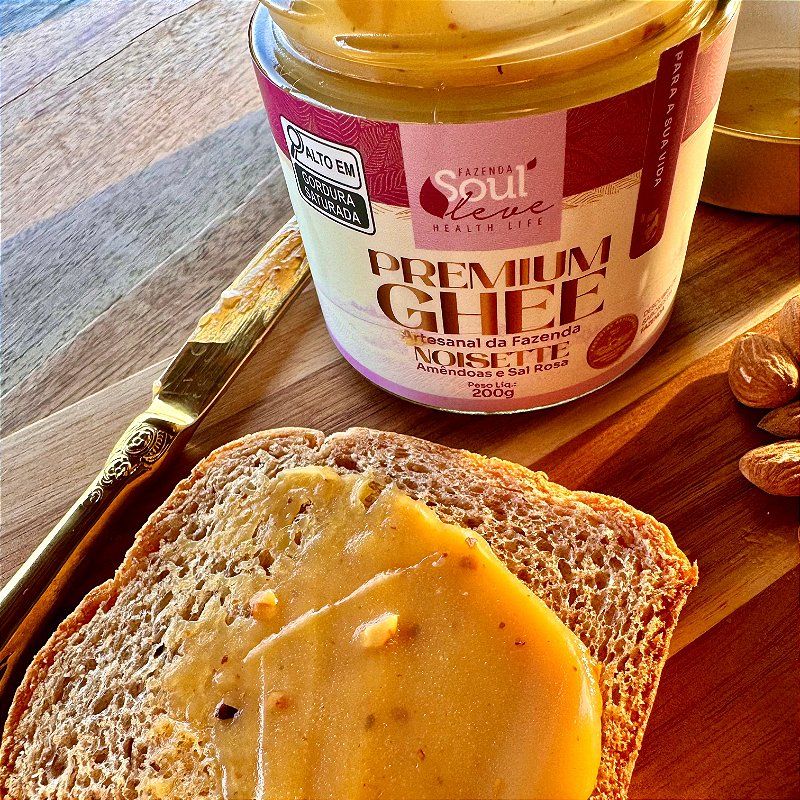 Ghee de Nata Noisette com amêndoas e sal rosa 200g - Fazenda Soul Leve