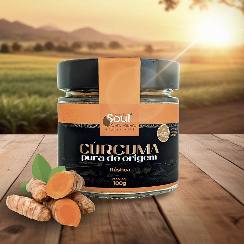 Cúrcuma Pura de Origem em Pó 100g - Fazenda Soul Leve
