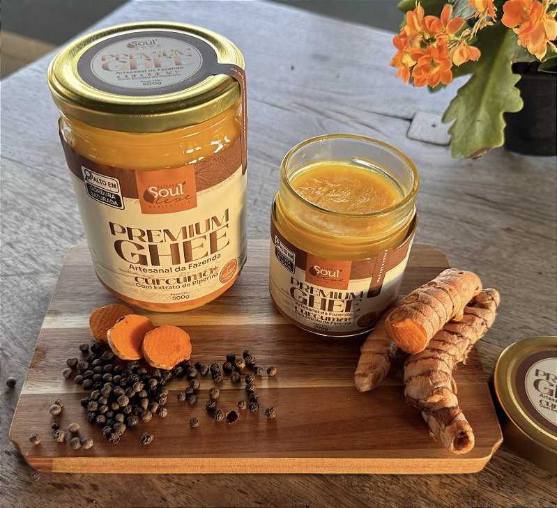 Kit 3 Ghee cúrcuma+ Piperina 500g - Fazenda Soul leve