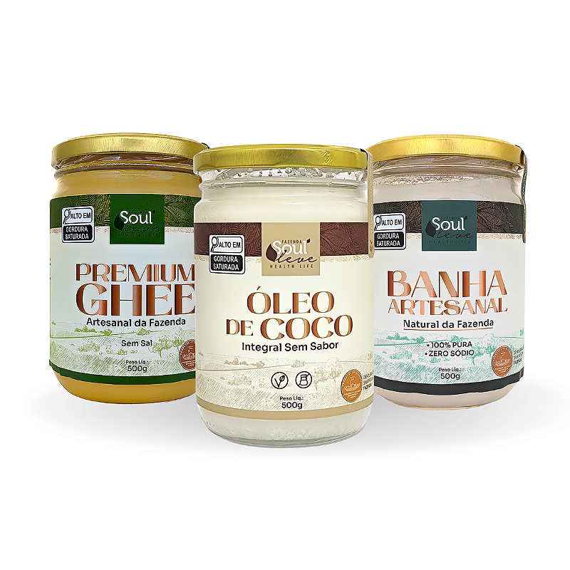 Kit Melhores Gorduras Artesanais para a Saúde Fazenda Soul Leve - embalagem principal