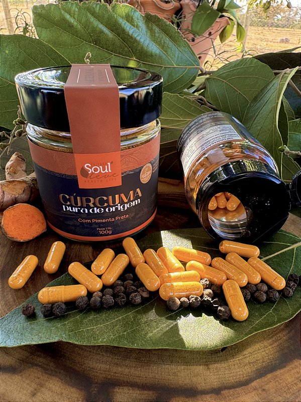 Cúrcuma Pura de Origem com Pimenta Preta 100G - Fazenda Soul Leve