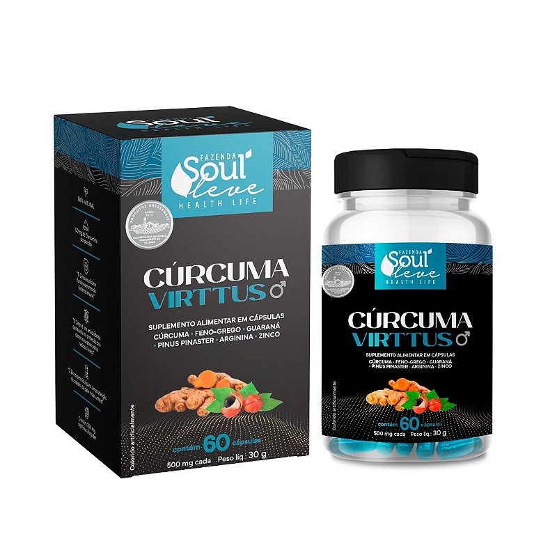Cúrcuma Virttus em Cápsulas para Performance Masculina Fazenda Soul Leve - imagem 2