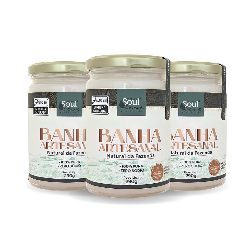 Kit 3 Banha Pura 290g - Fazenda Soul Leve