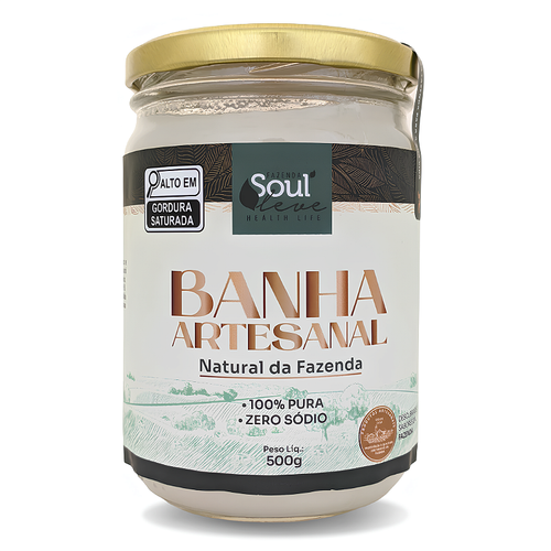 Banha Integral Pura 500 g Fazenda Soul Leve - embalagem principal