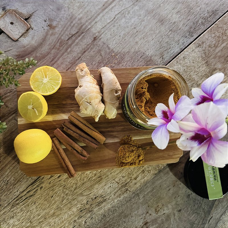 Kit 3 Shot Cúrcuma+ Manhã - Com gengibre e canela (100g)- Fazenda Soul Leve