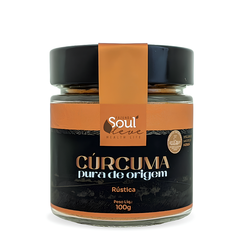 Cúrcuma Pura de Origem em Pó 100 g Fazenda Soul Leve - embalagem principal
