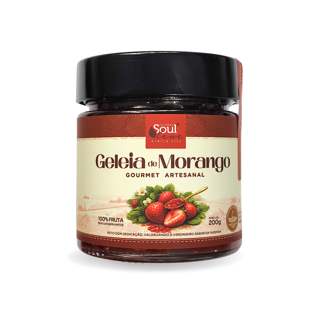 Geleia de Morango 200 g Fazenda Soul Leve - embalagem principal