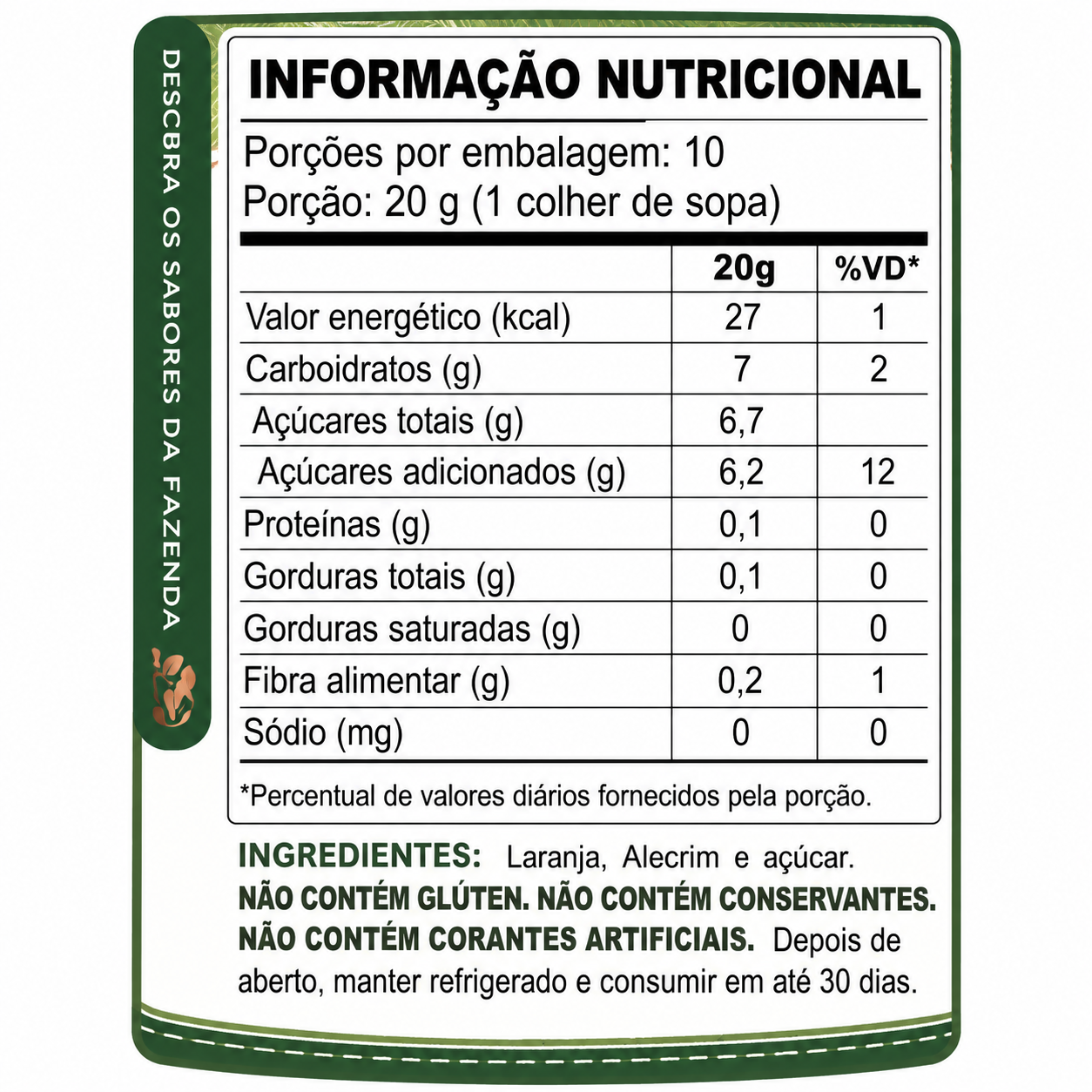Geleia de Laranja com alegrim artesanal 200g
