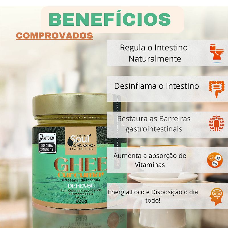 Kit 3 Ghees Defense com Cúrcuma, Óleo de Coco, Canela e Pimenta Preta 200 g Fazenda Soul Leve - imagem 3