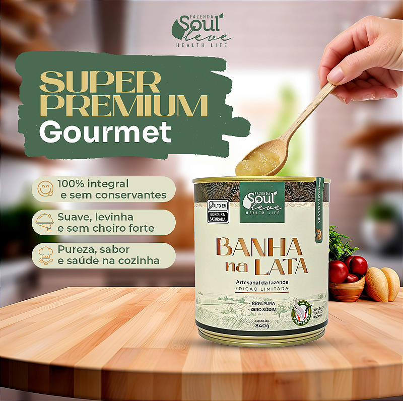 Kit 3 Banhas na Lata 840 g Fazenda Soul Leve - imagem 2