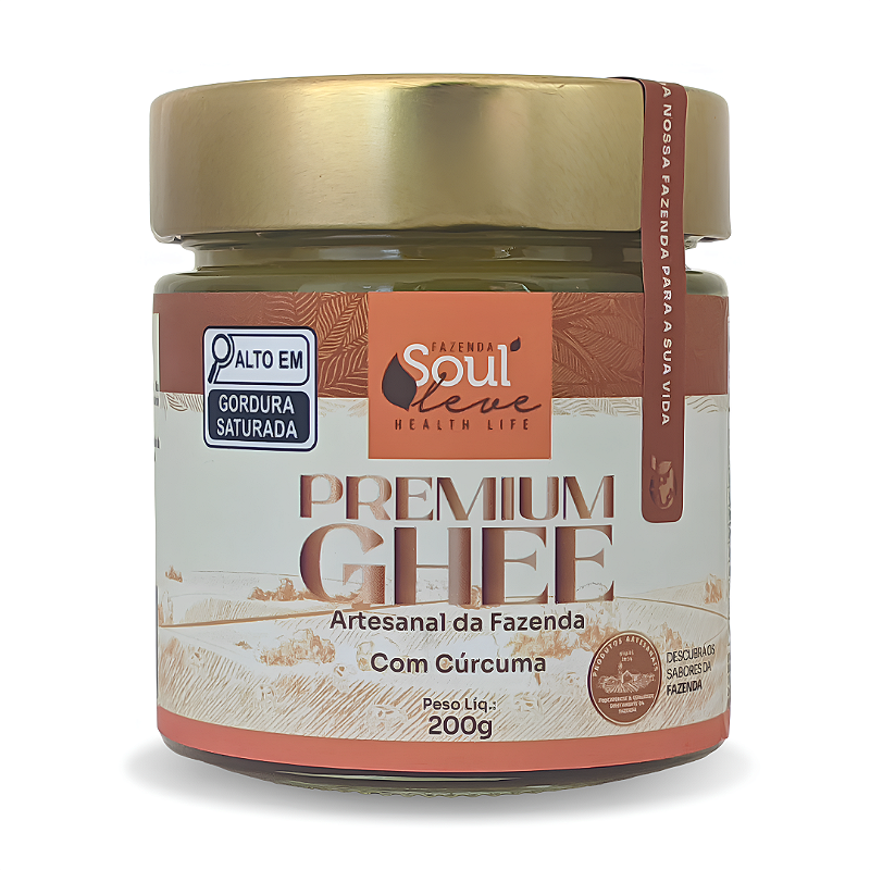 Manteiga Ghee de Nata com Cúrcuma 200 g Fazenda Soul Leve - embalagem principal