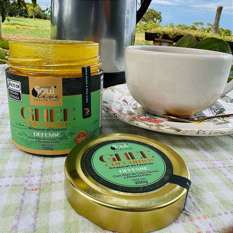 Kit 3 Ghee cúrcuma+ Defense 200g Com óleo de coco, canela e Pimenta preta