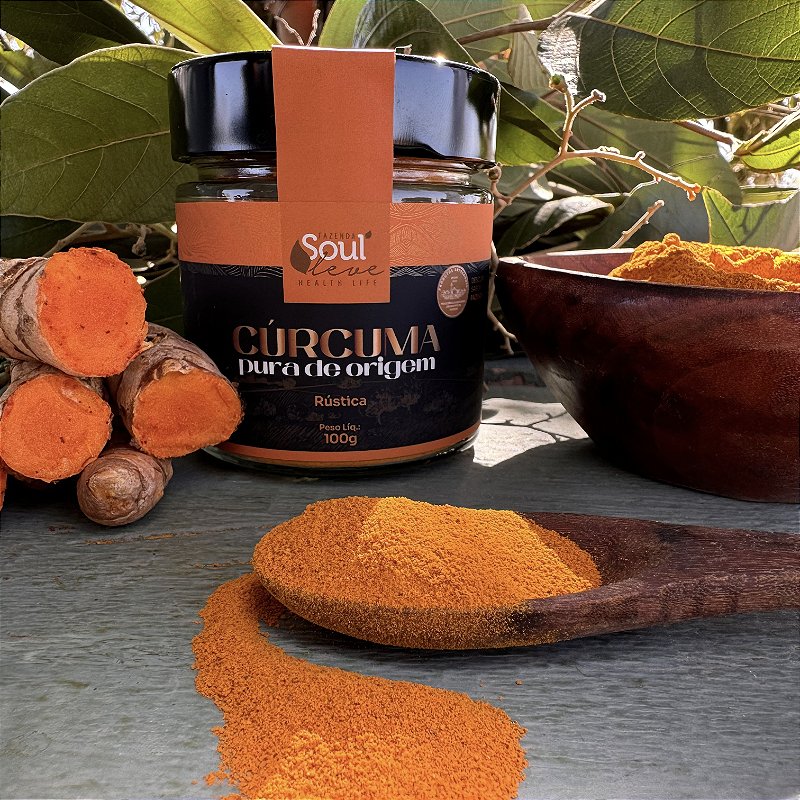 Cúrcuma Pura de Origem em Pó 100g - Fazenda Soul Leve