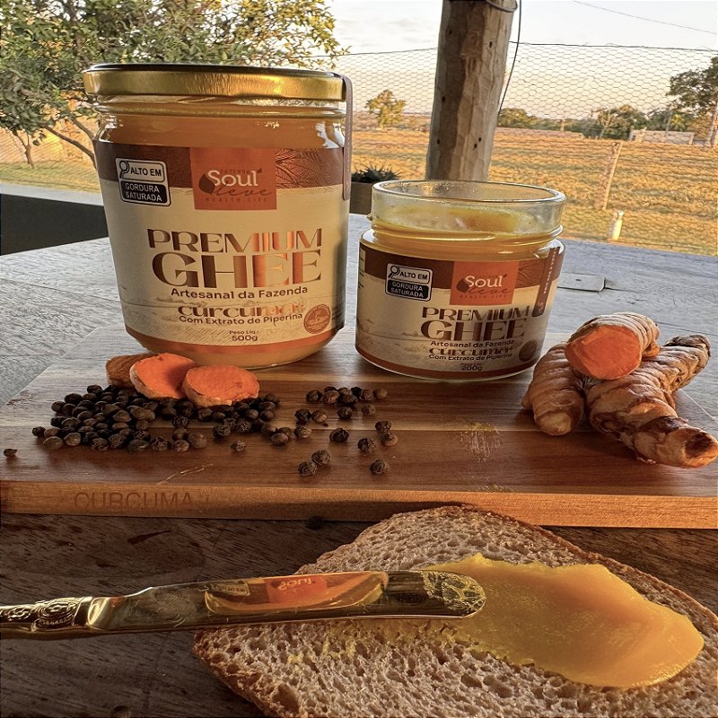 Kit 3 Ghee cúrcuma+ Piperina 500g - Fazenda Soul leve