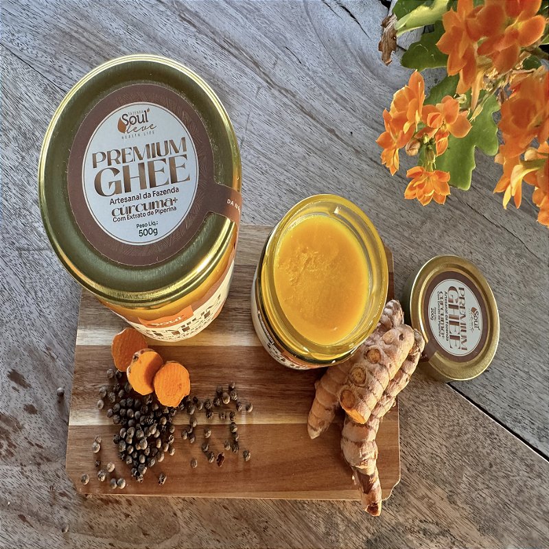 Manteiga Ghee de Nata Curcuma+ Piperina 200g - Fazenda Soul Leve