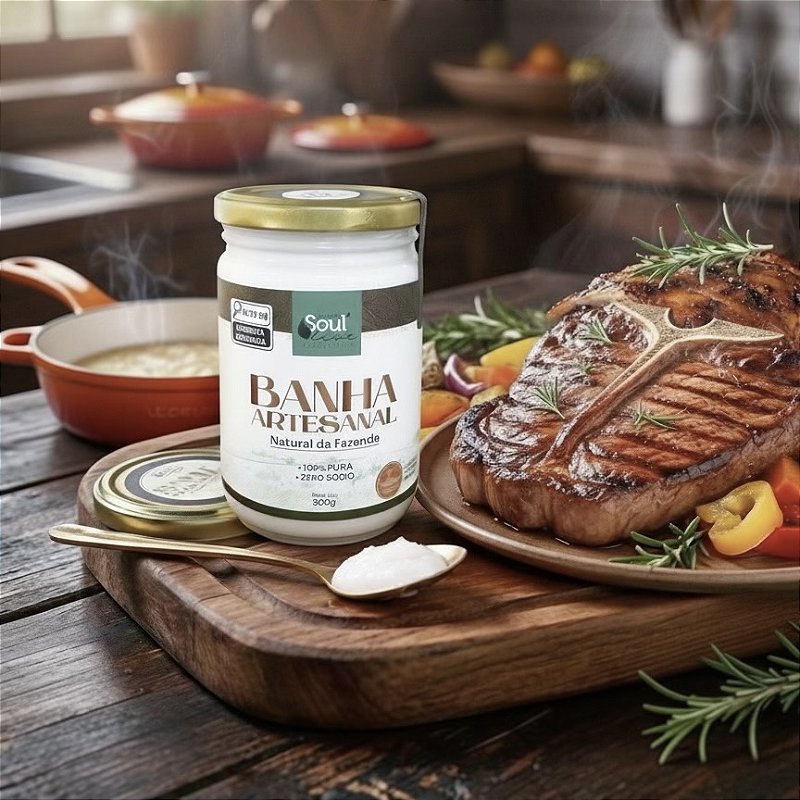 Banha Integral Pura 500 g Fazenda Soul Leve - imagem 2