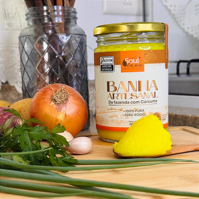 Banha Integral com cúrcuma 500g - Fazenda Soul Leve