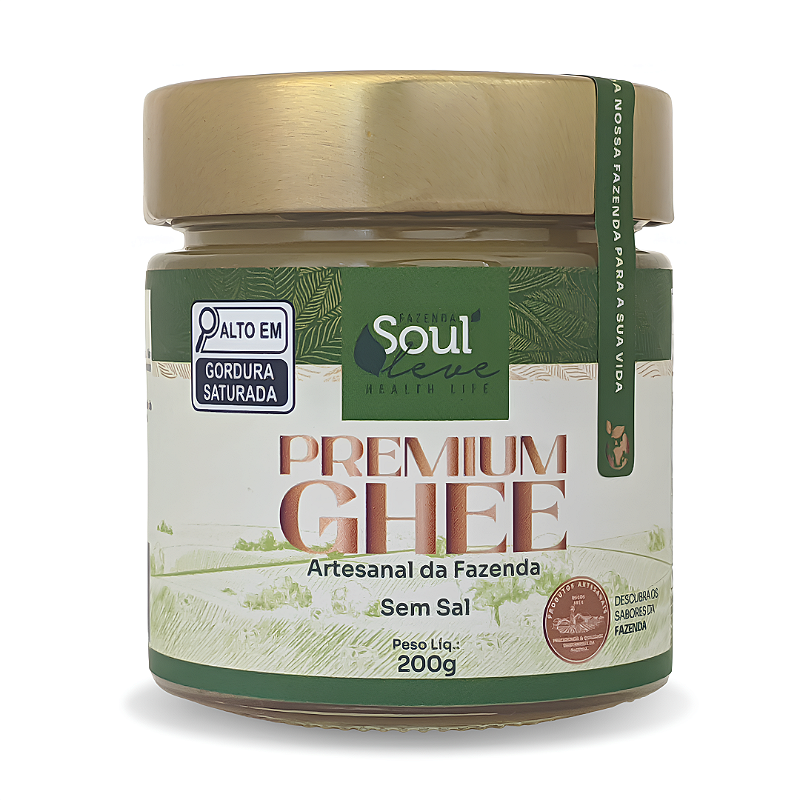 Manteiga Ghee de Nata Sem Sal 200 g Fazenda Soul Leve - embalagem principal