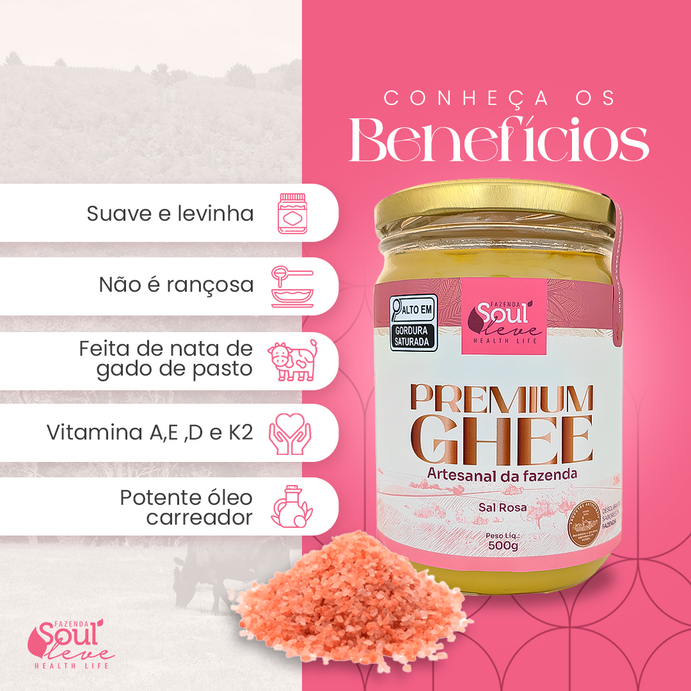 Kit 3 Ghee com sal 200g - Fazenda Soul leve
