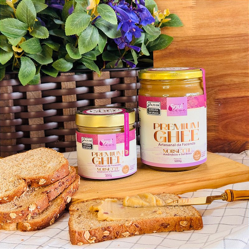 Kit 3 Ghees de Nata Noisette com Amêndoas e Sal Rosa 200 g Fazenda Soul Leve - imagem 2